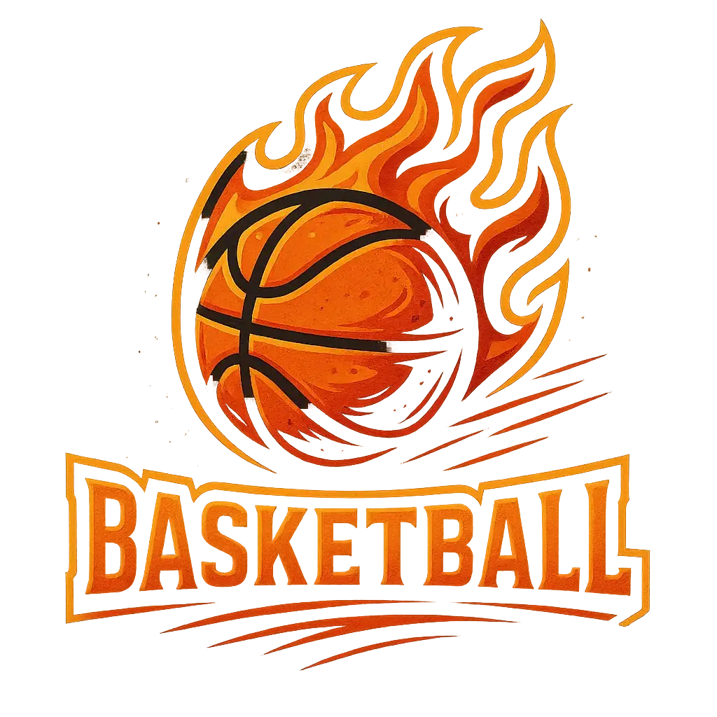 Basketball Logo template with flames and bold athletic text