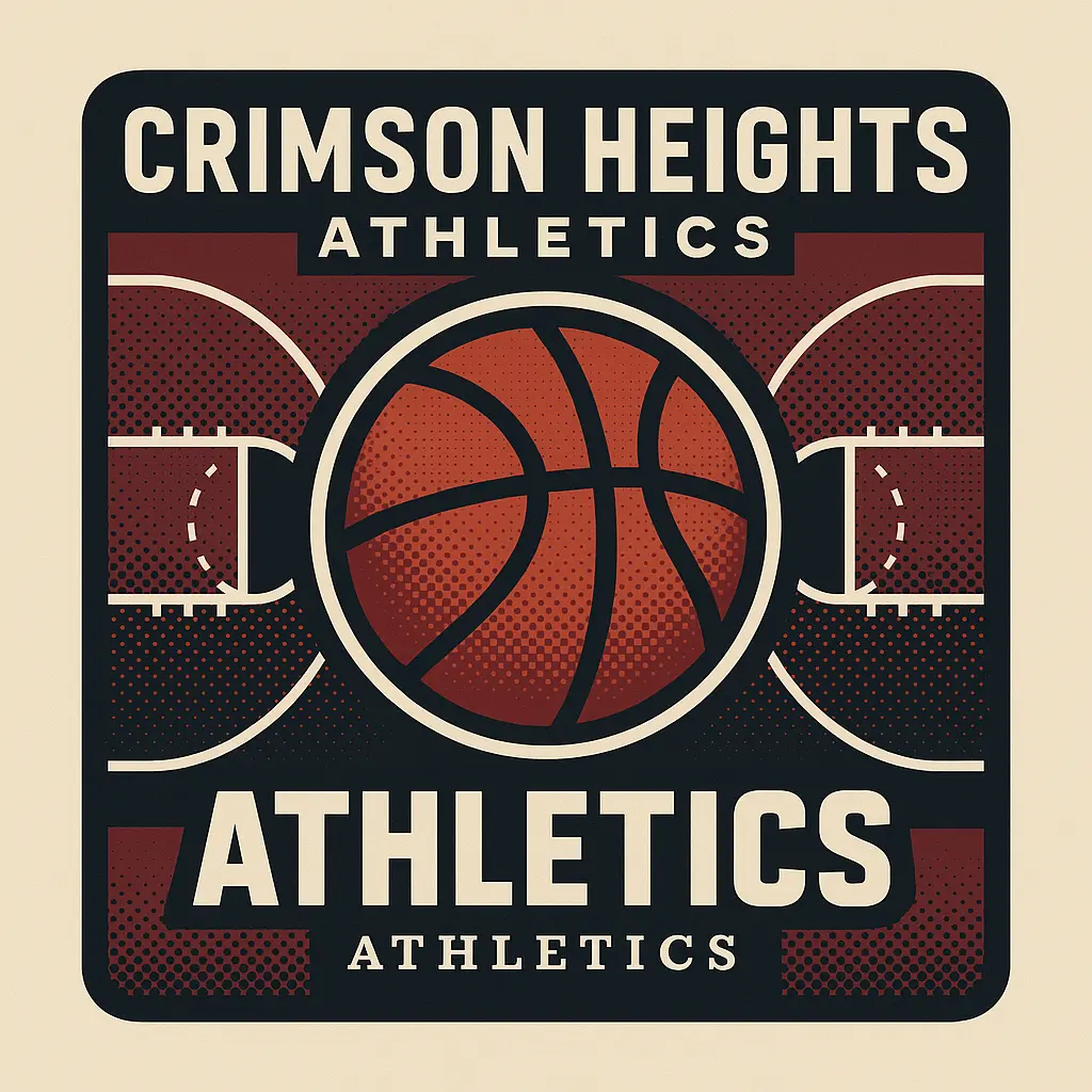 Basketball Logo template with court diagram and bold typography