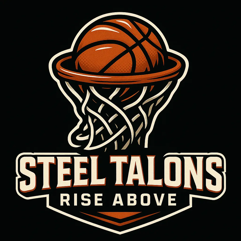 Basketball Logo template with hoop and bold orange ball