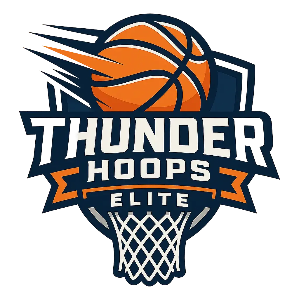 Modern Basketball Logo template with bold hoop and arc