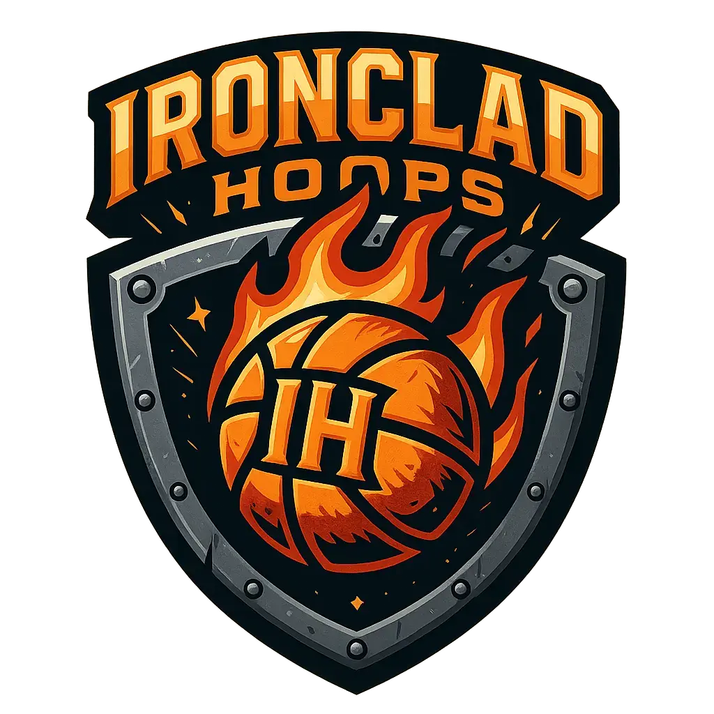Intense cartoon-style Basketball Logo template with flames and shield