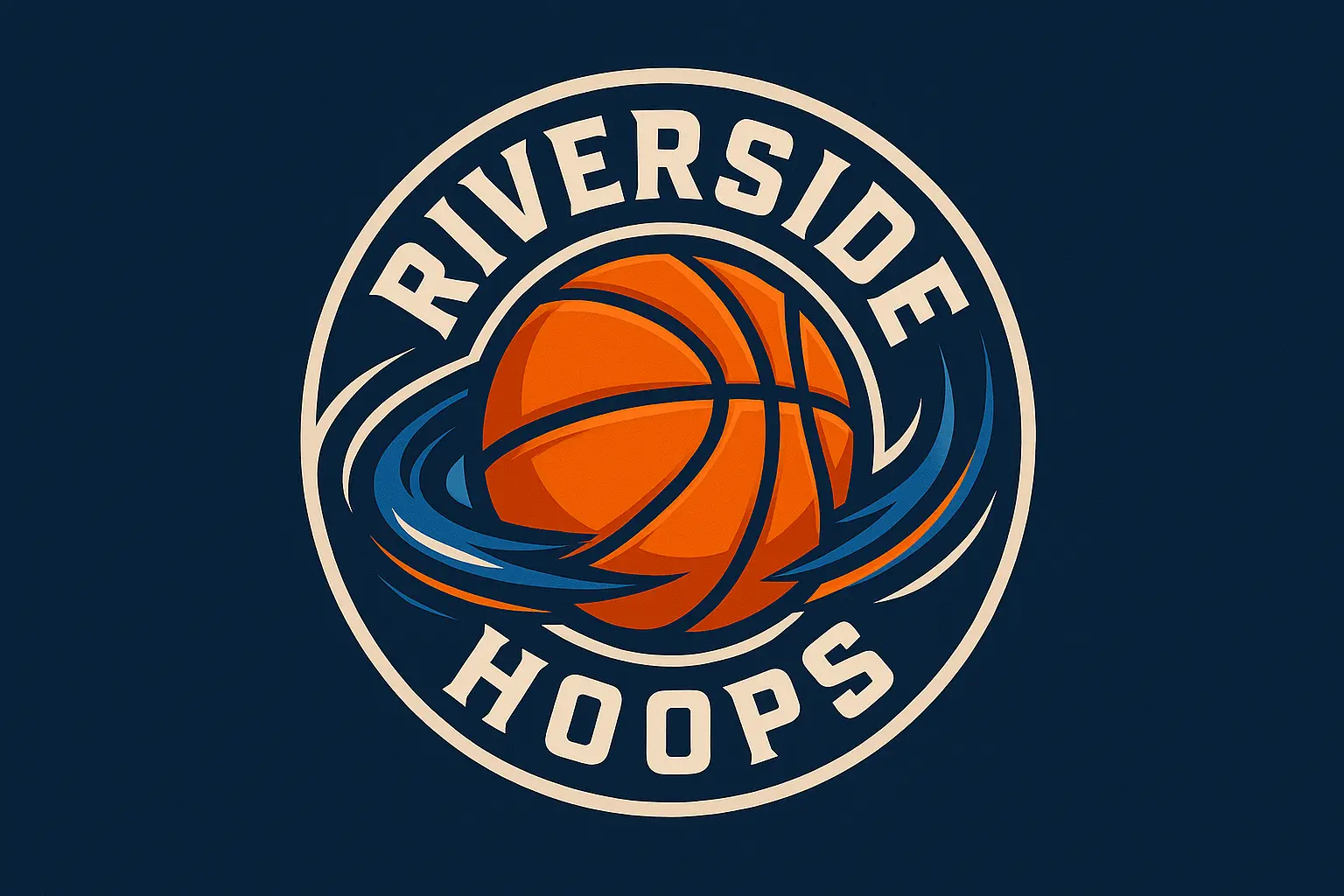 Bold Basketball Logo template with robotic trophy and orange ball