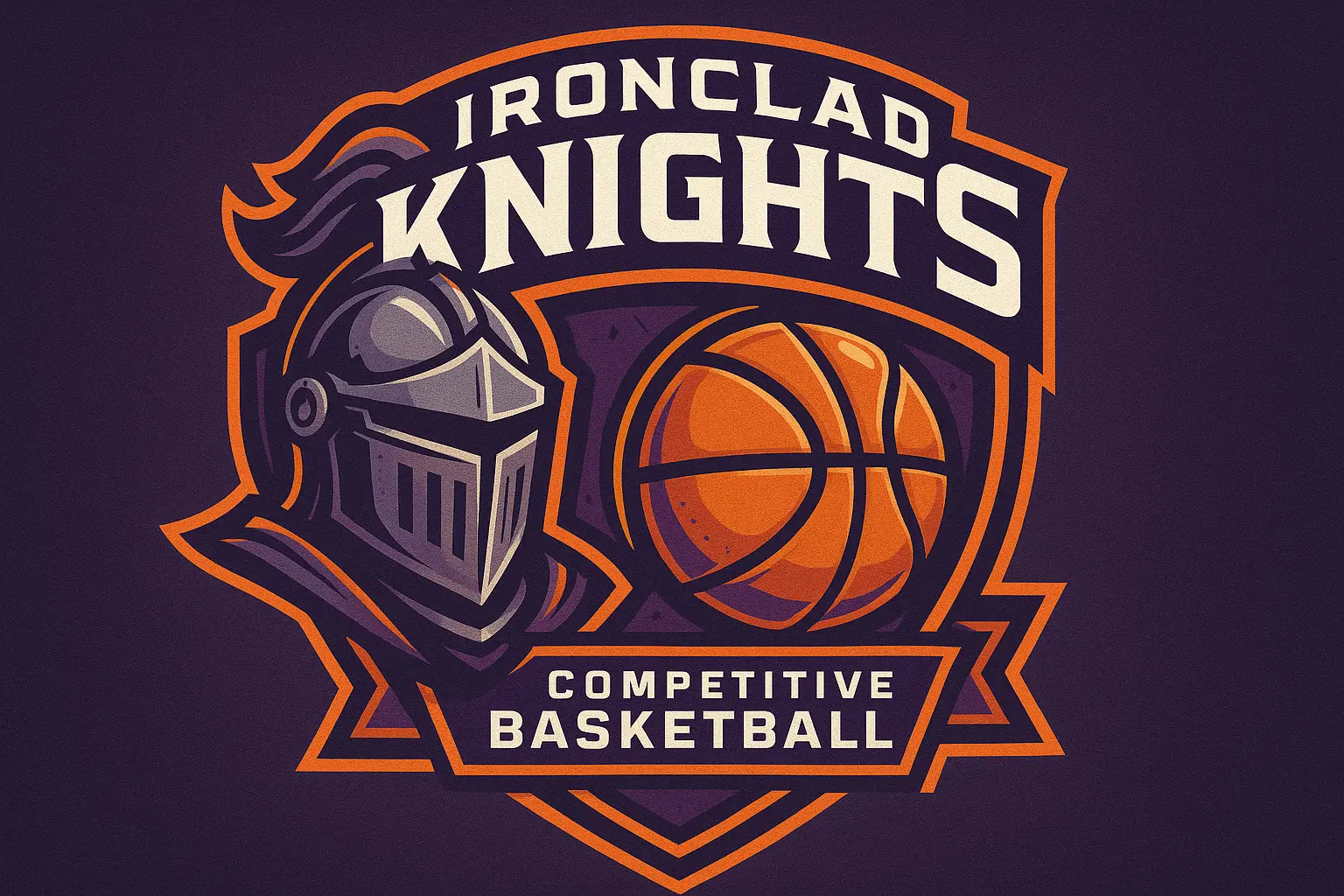 Basketball Logo template featuring dynamic basketball and bold typography