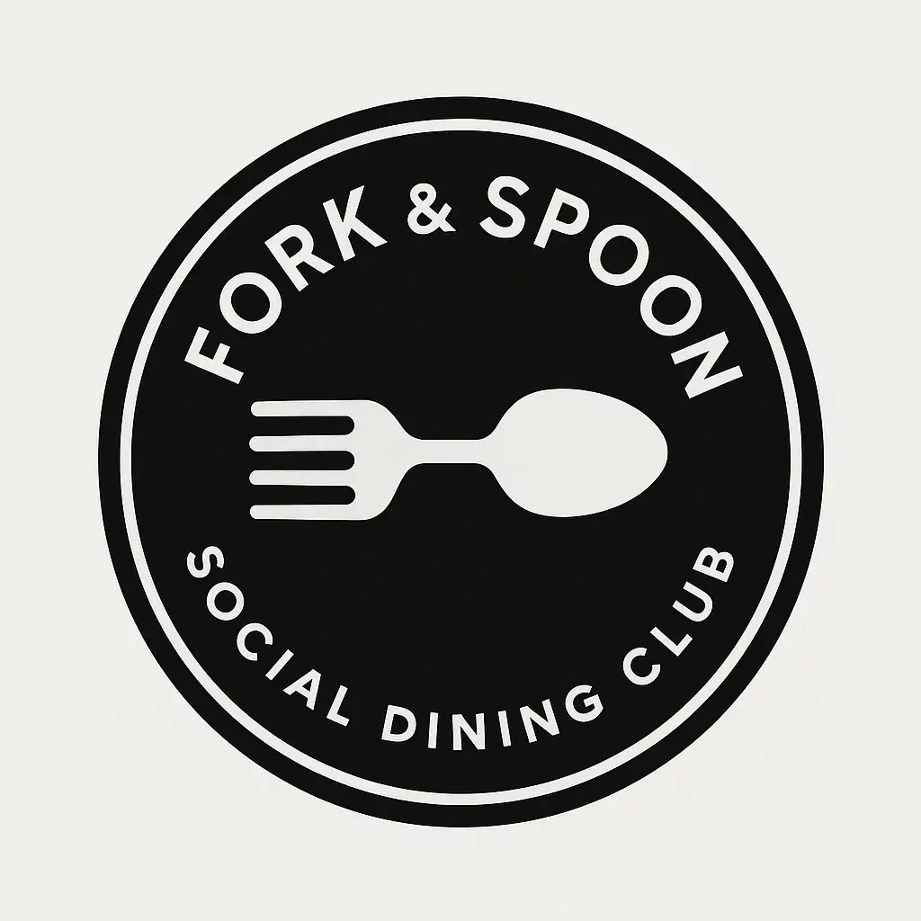 Modern Restaurant Logo template with fork and spoon badge