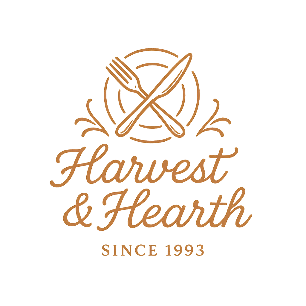 Rustic Restaurant Logo template with fork, knife, and plate