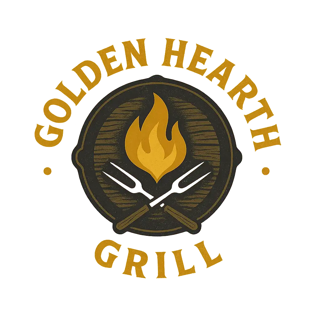 Vintage Restaurant Logo template with flame and grill tools
