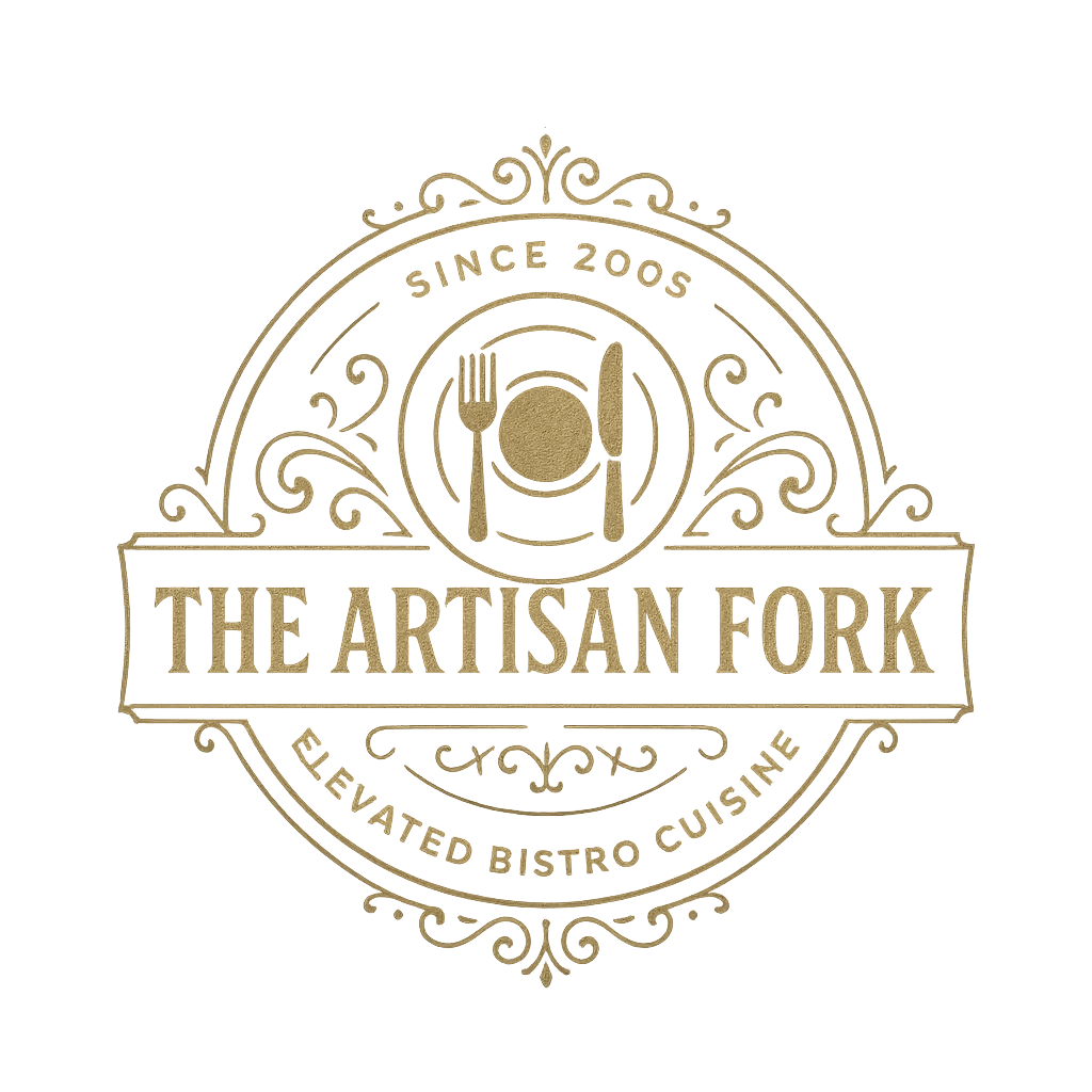 Vintage Restaurant Logo template with gold outlines and bold serif text