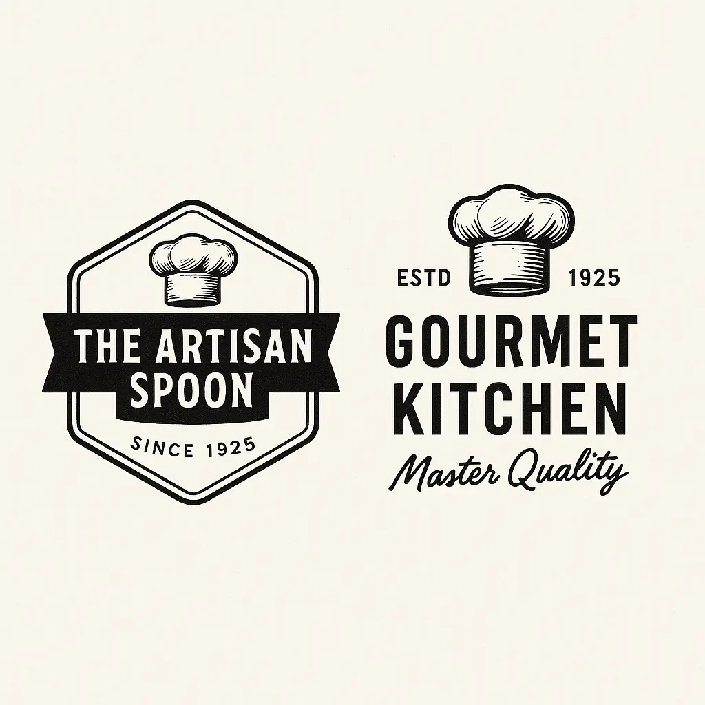 Vintage Restaurant Logo template with chef hat and bold text
