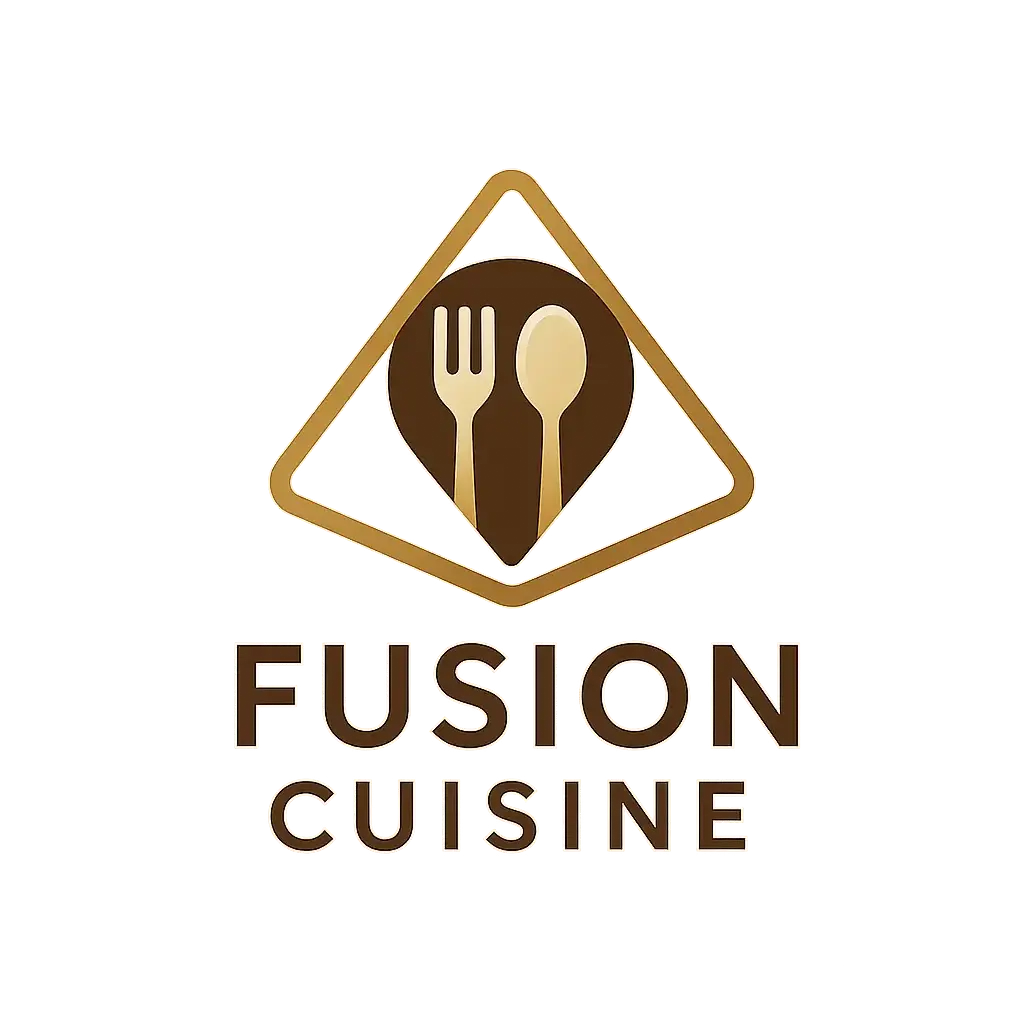 Restaurant Logo template featuring a fork, spoon, and location pin emblem