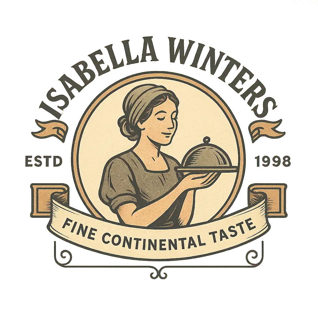 Vintage Restaurant Logo template with woman serving food