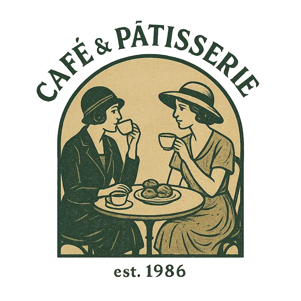 Restaurant Logo template featuring vintage café and pastry design