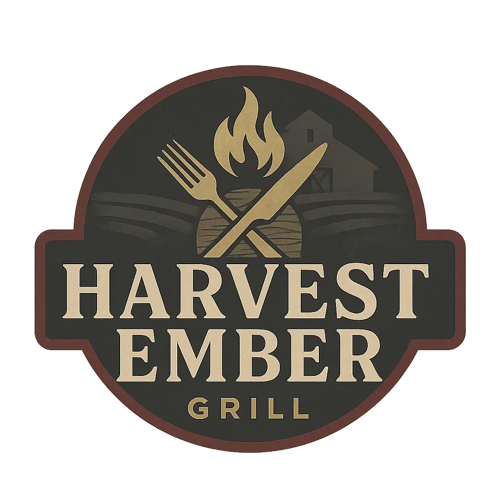 Rustic Restaurant Logo template with flame and utensils