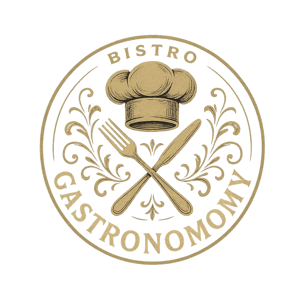 Restaurant Logo template with a chef’s hat, fork and knife crossed, vintage retro style