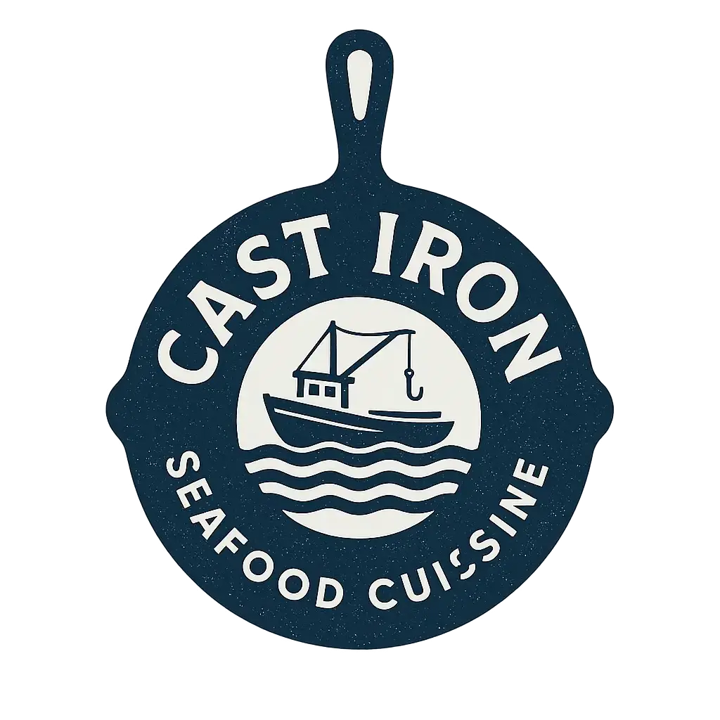 Vintage skillet-style Restaurant Logo template with nautical elements