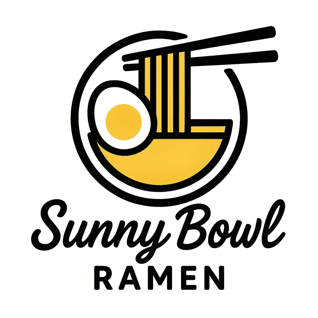 Restaurant Logo template with noodles, chopsticks, and egg