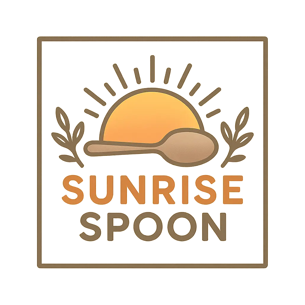 Modern Restaurant Logo template with sun and spoon motif