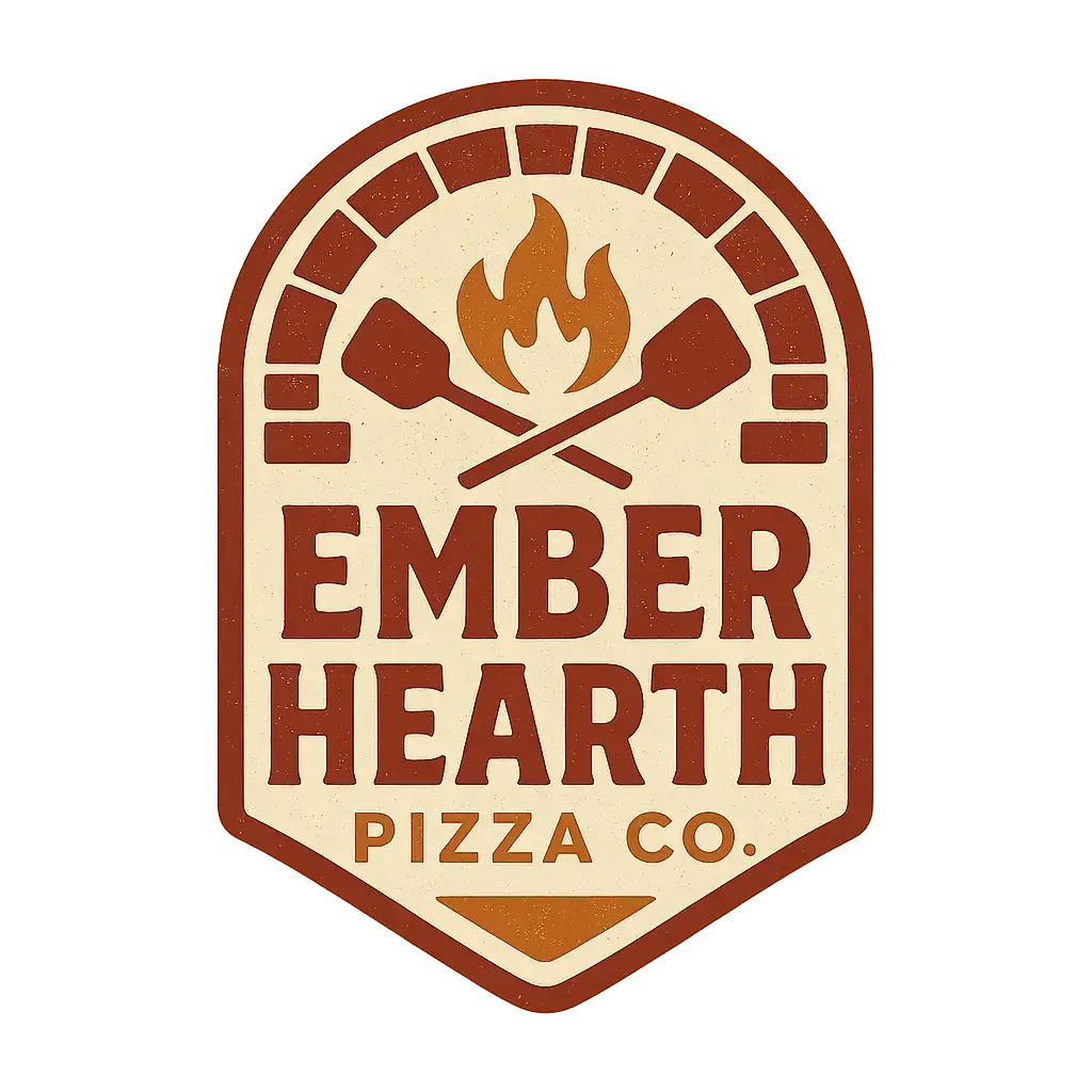 Vintage Restaurant Logo template with fire and pizza peel icons
