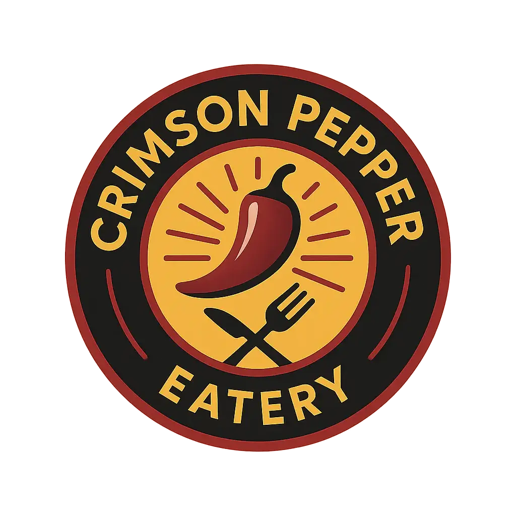 Modern minimalist Restaurant Logo template with chili pepper icon