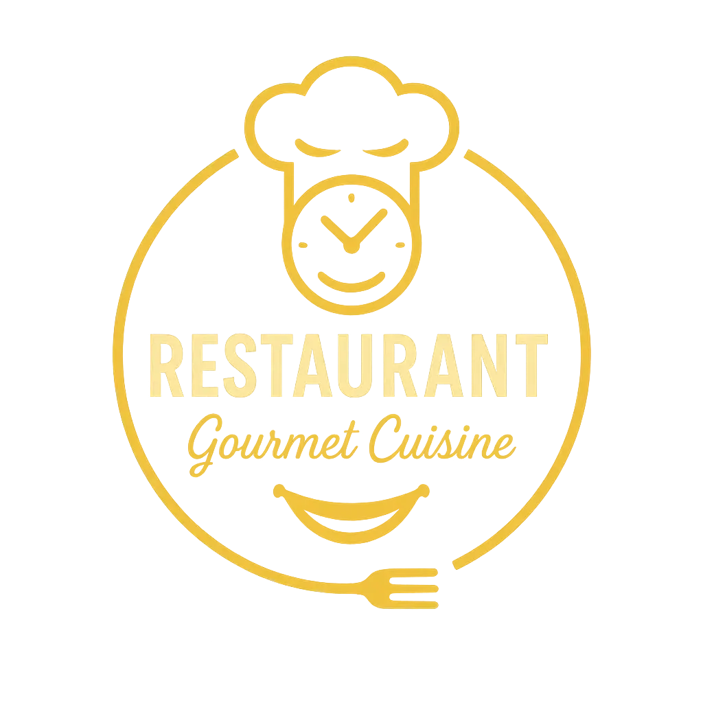 Restaurant Logo template with chef hat and clock design