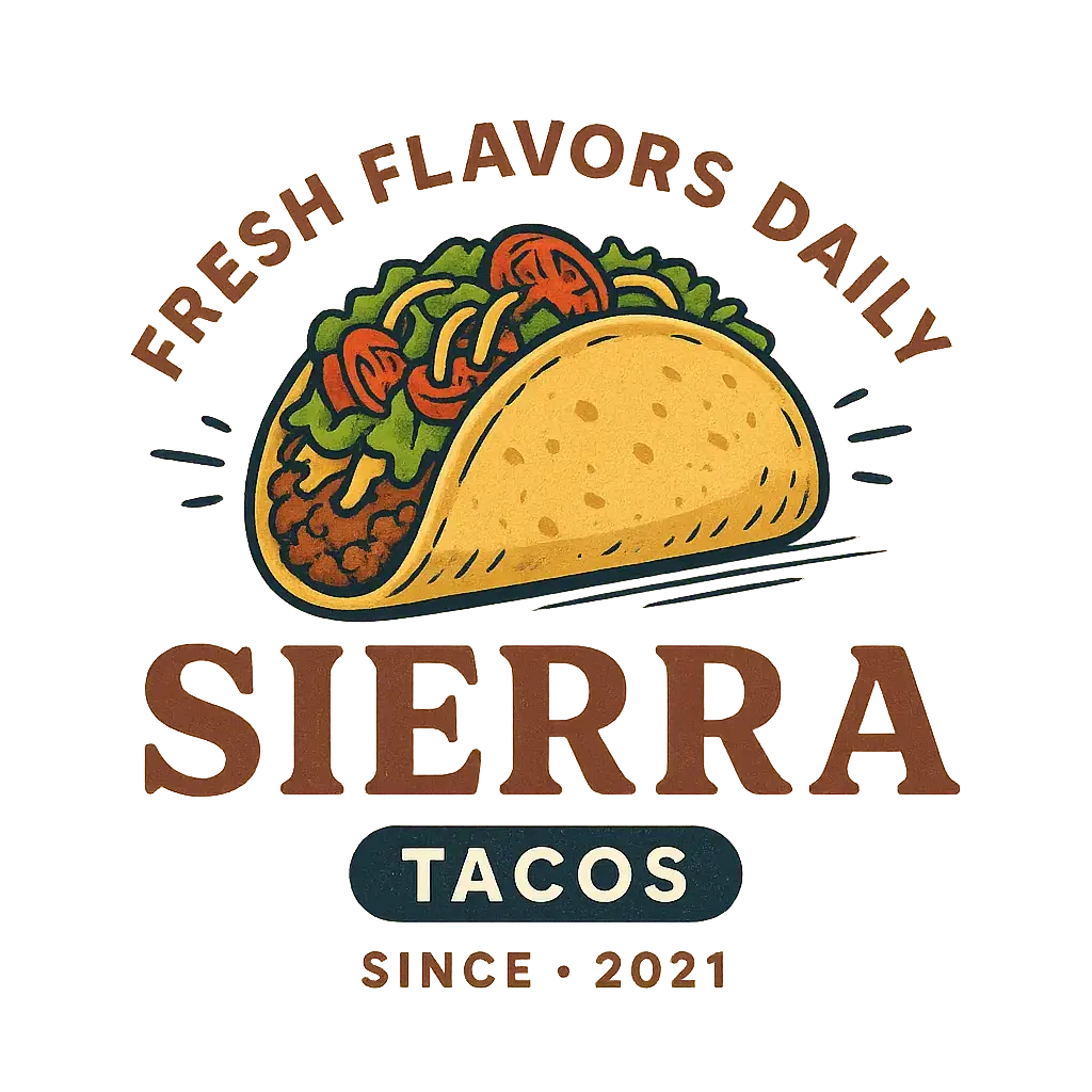 Hand-drawn Mexican Restaurant Logo template with taco emblem