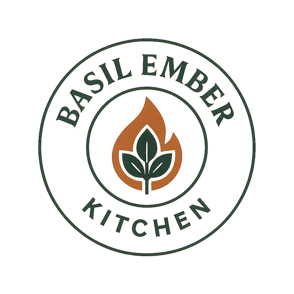 Modern Mediterranean Restaurant Logo template with flame and leaf icon
