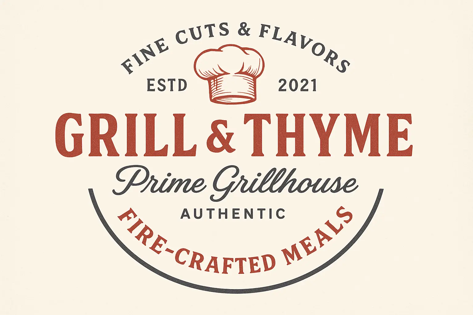 Restaurant Logo template featuring a chef's hat, fork, spoon, and 'Gourmet Haven' text