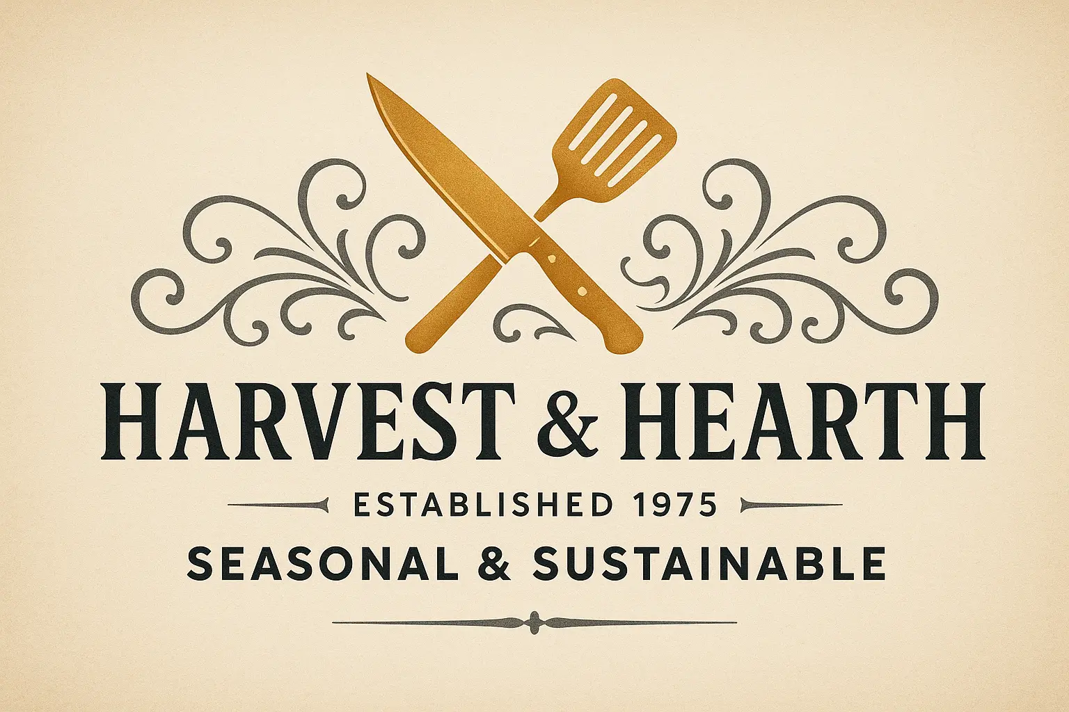 Restaurant Logo template with chef hat and clock design