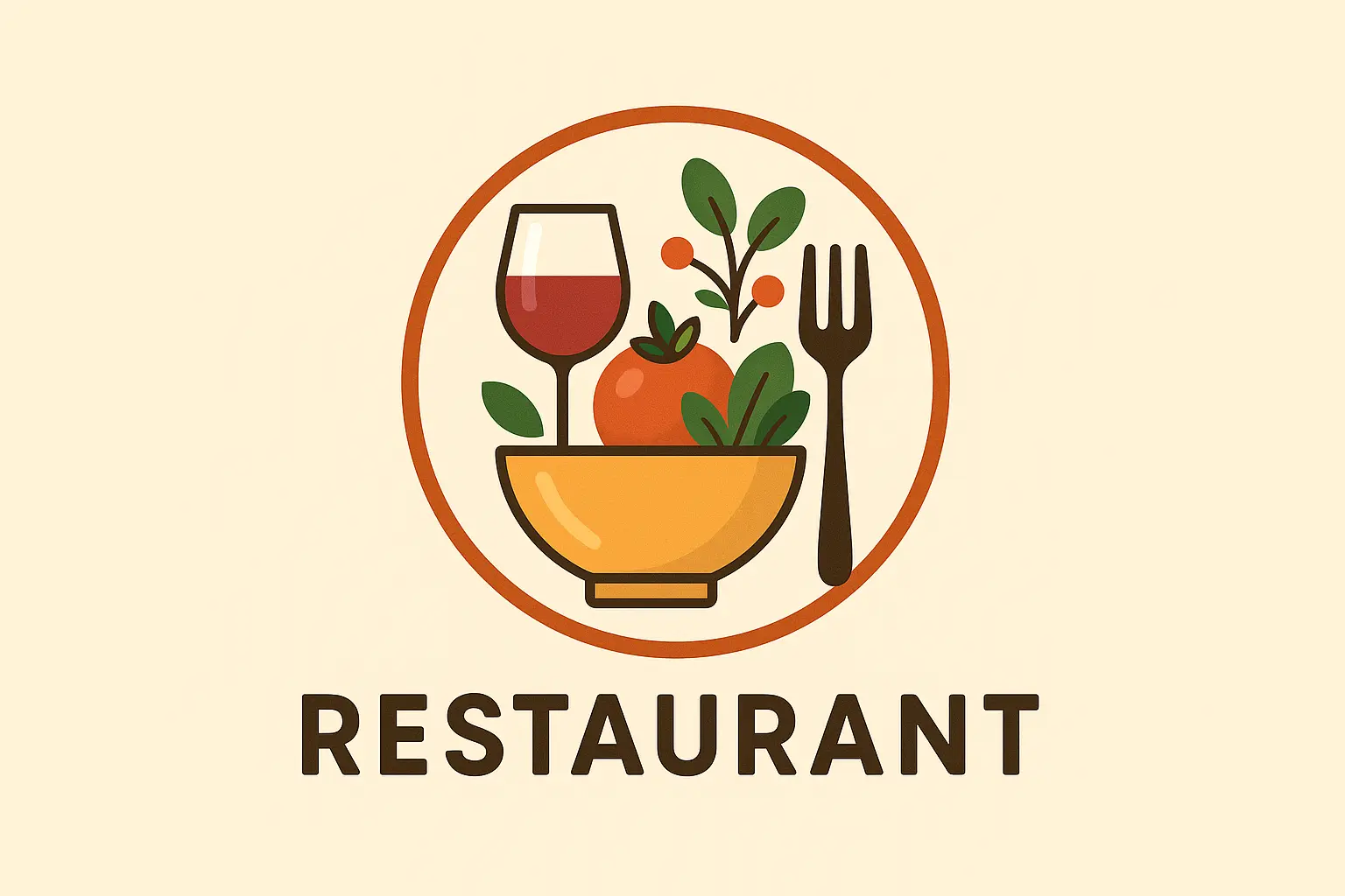 Elegant Restaurant Logo template with fork and spoon icon