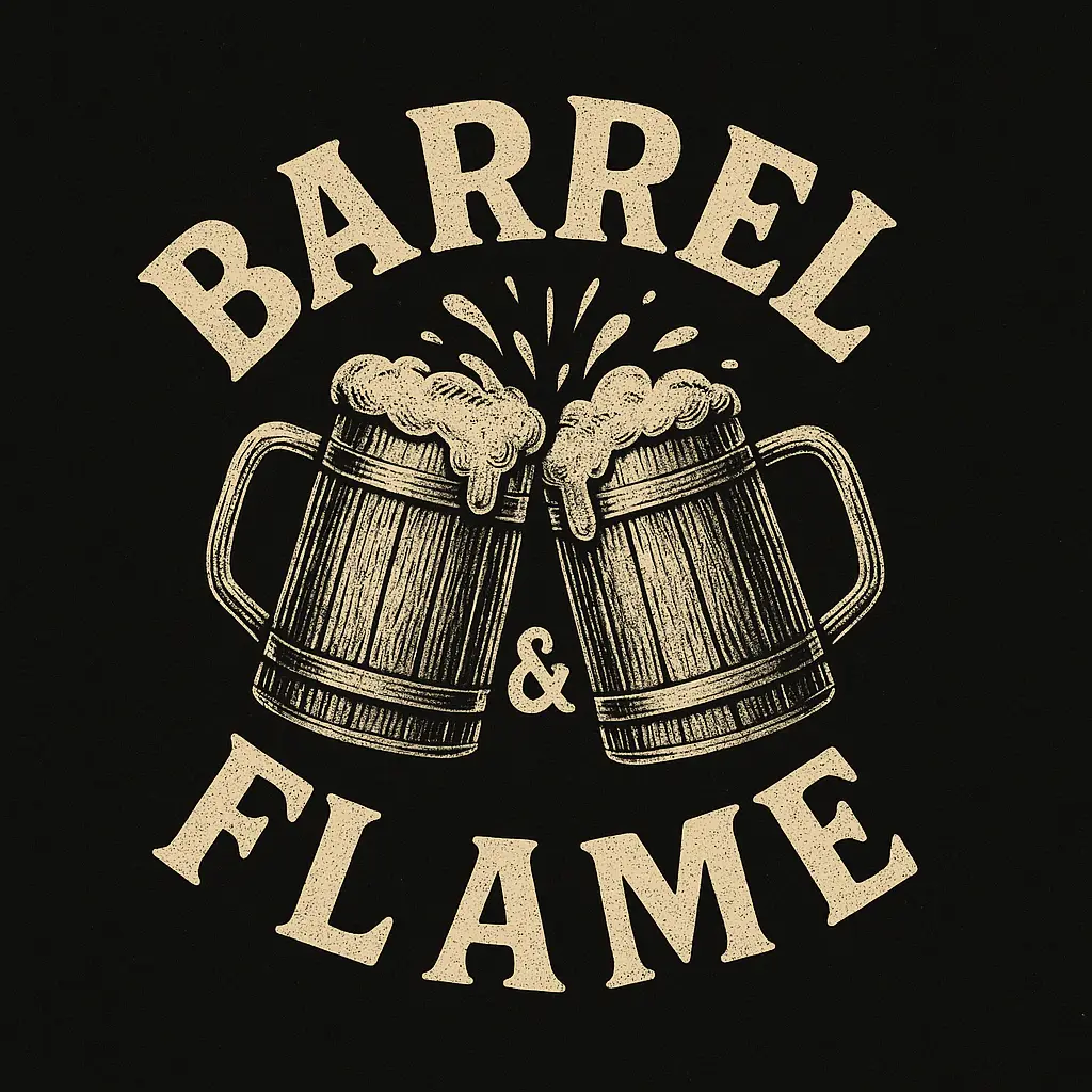 Band Logo template with vintage beer mugs and serif text
