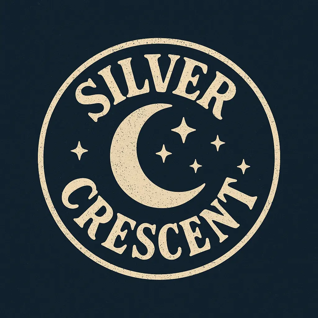 Band Logo template featuring 'Silver Crescent' with cosmic motifs