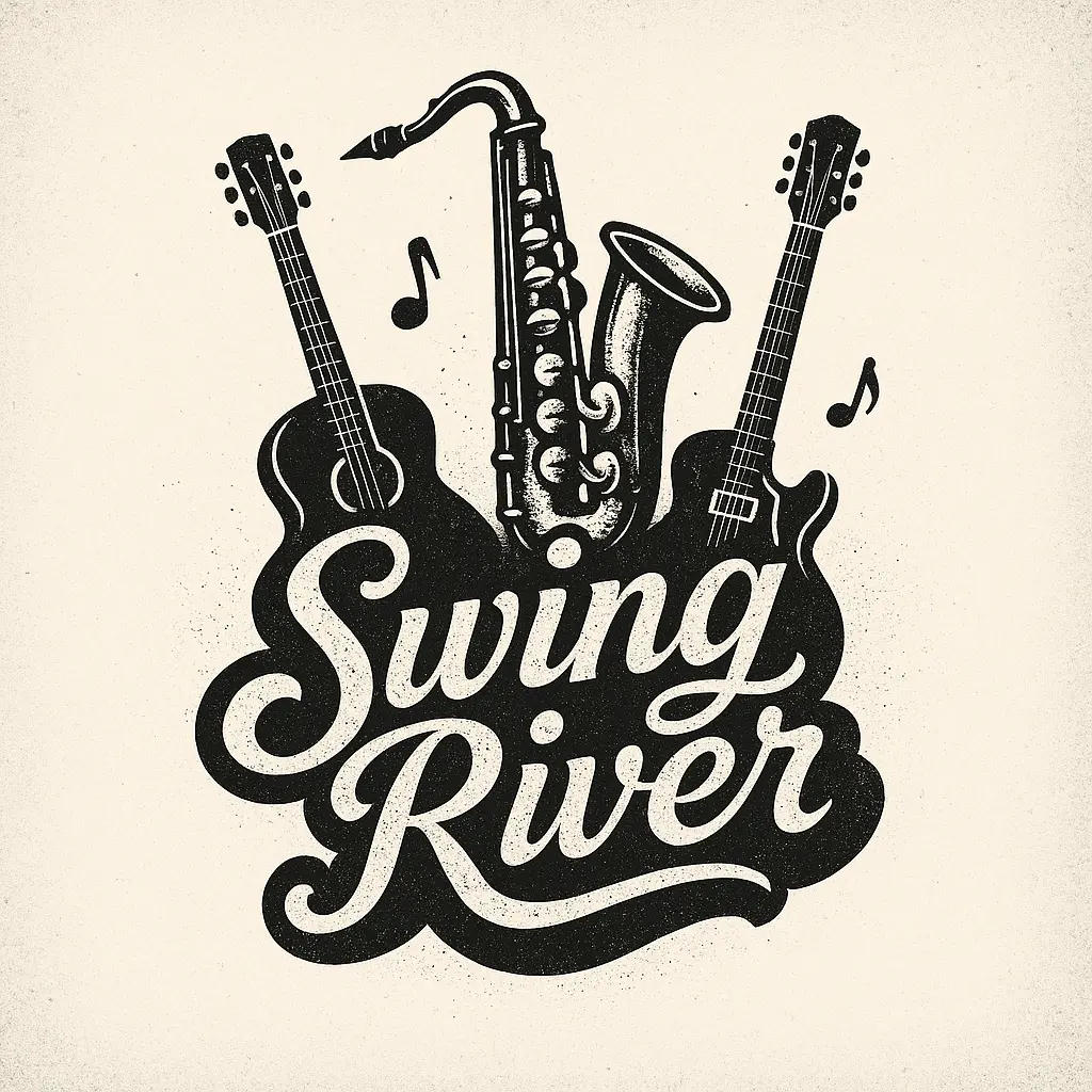 Band Logo template with vintage typography and musical elements