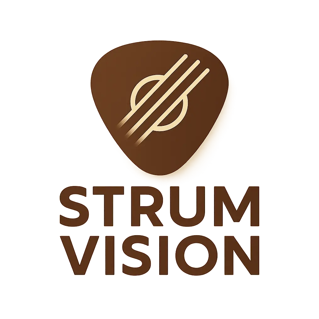 Band Logo template featuring abstract guitar pick design
