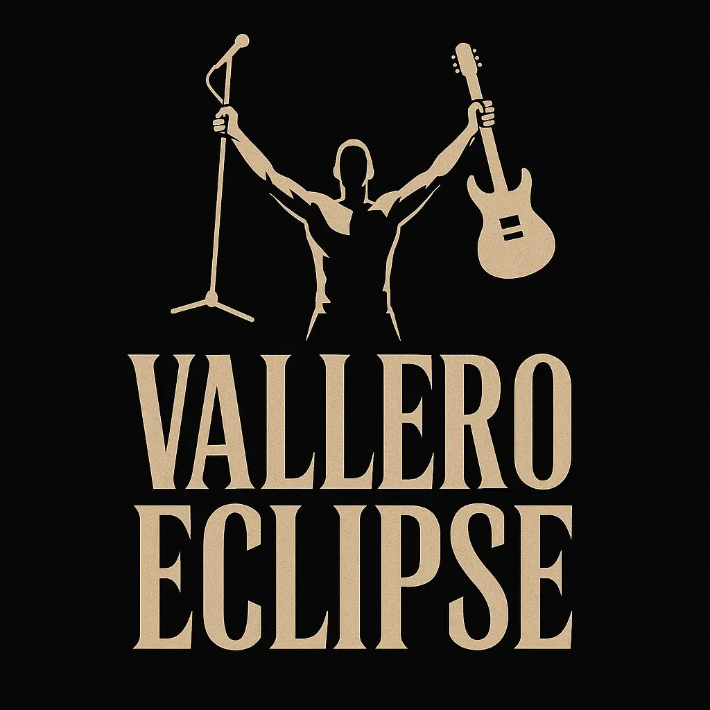 Minimalist Band Logo template with bold figure and guitar