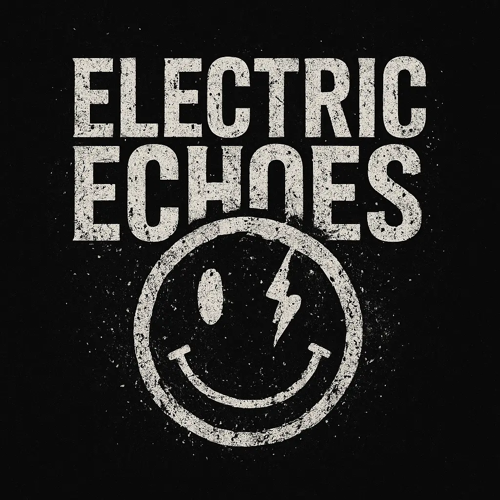 Band Logo template with grunge style, Electric Echoes