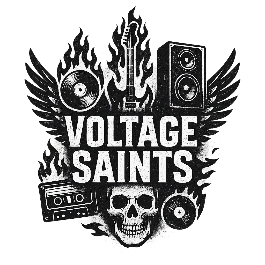 Band Logo template with rock symbols and grunge design