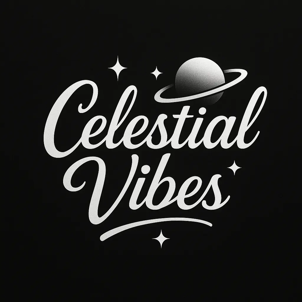 Band Logo template with 'Celestial Vibes' and cosmic motifs