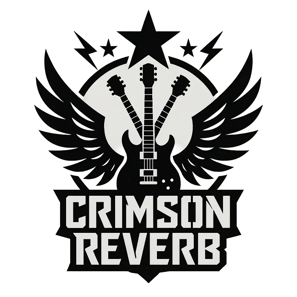 Band Logo template with electric guitar and star crest