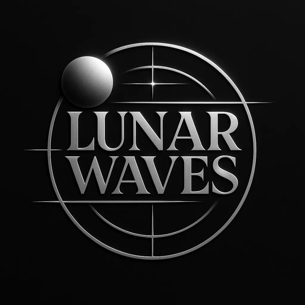 Band Logo template with geometric elements and Lunar Waves typography