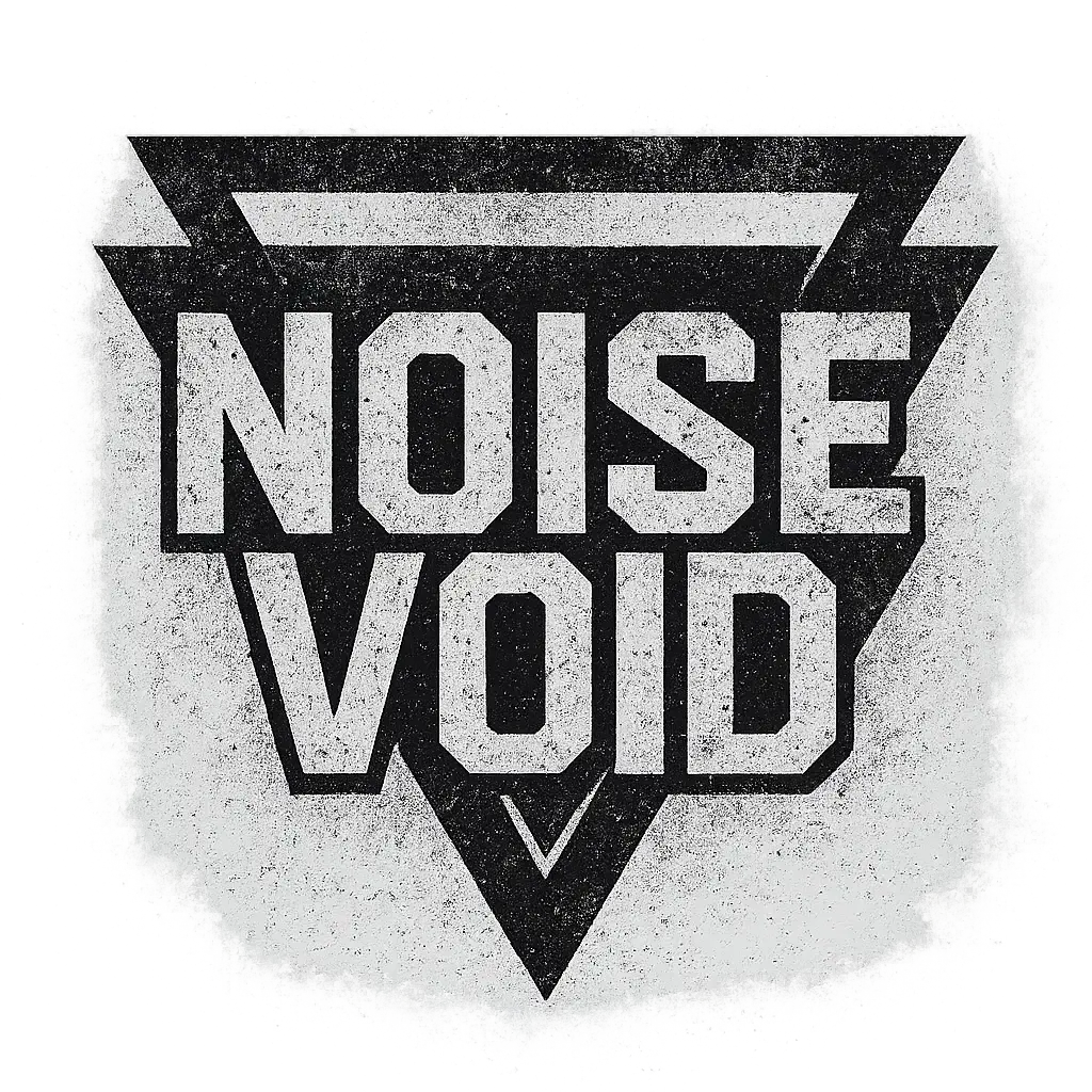 Distressed grayscale Band Logo template with bold triangles