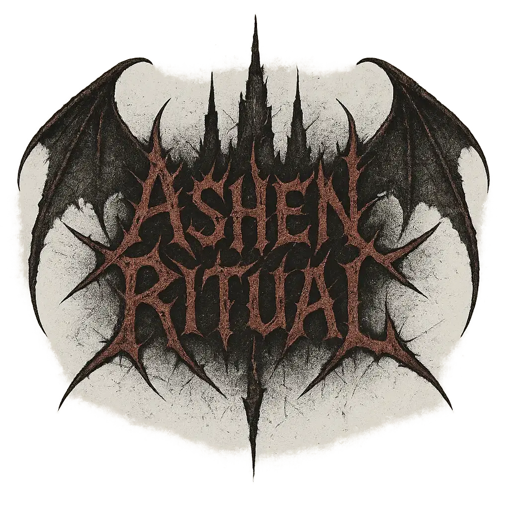 Dark metal Band Logo template with thorned text and grunge