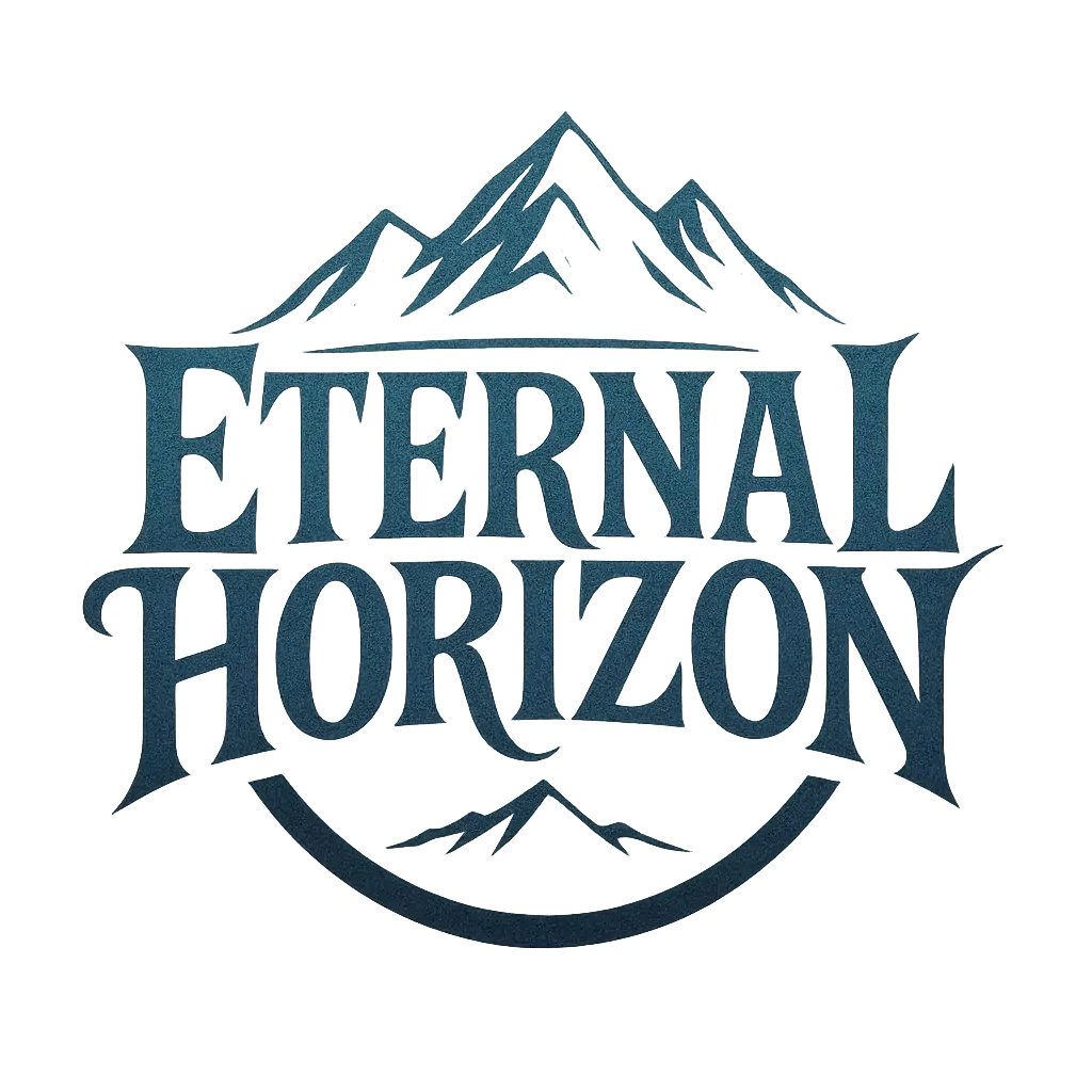 Band Logo template featuring the 'Eternal Horizon' design with mountain motifs