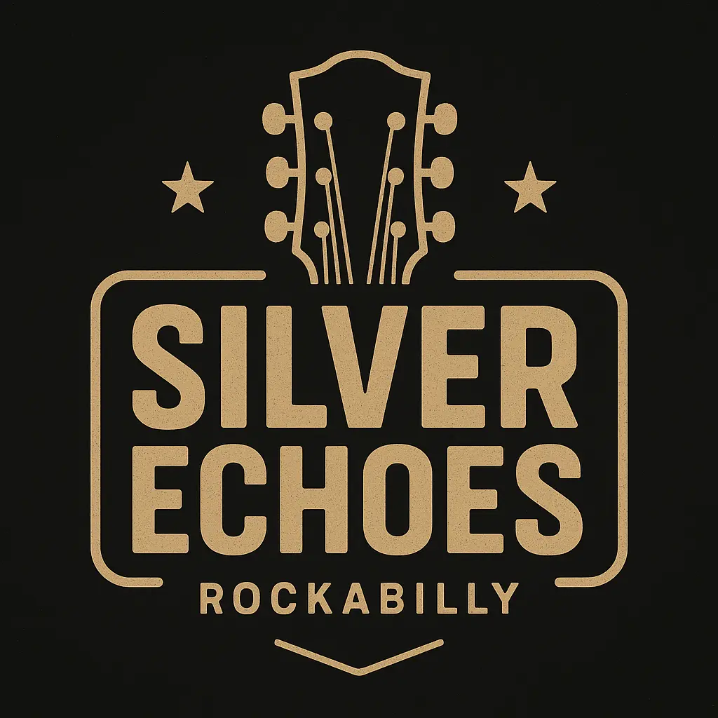 Vintage Band Logo template with guitar icon and bold font