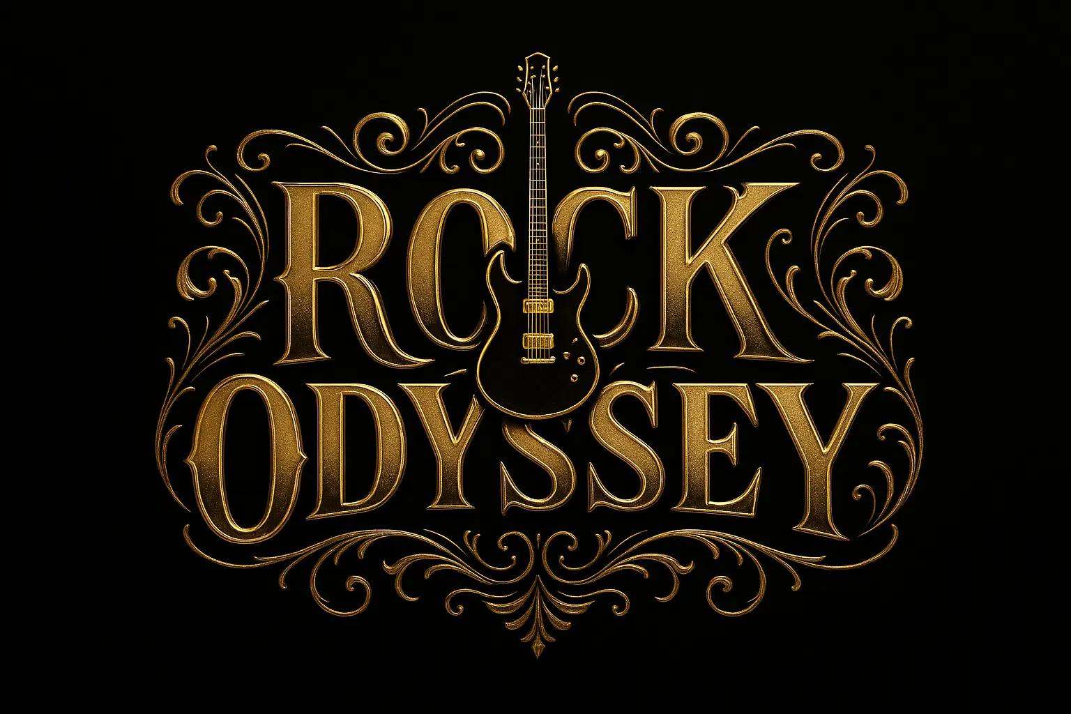 Band Logo template with guitar and gothic rock design