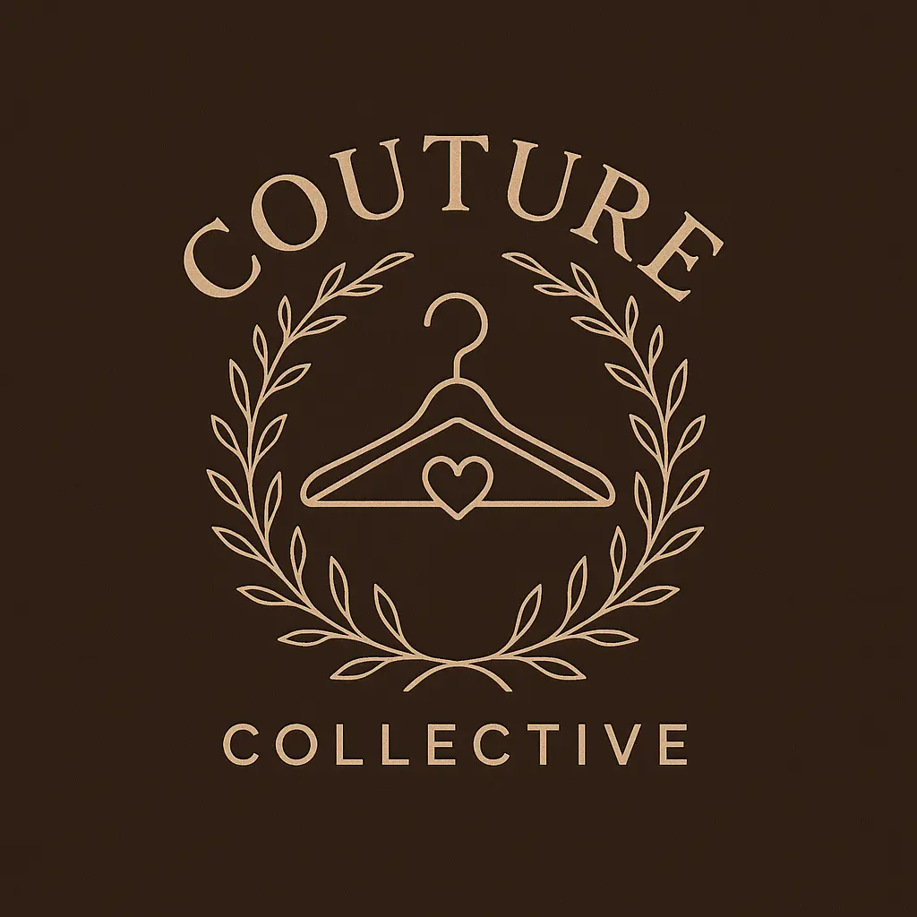 Elegant Fashion Logo template with hanger and leaf wreath