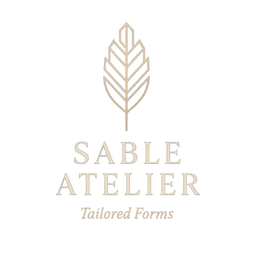 Elegant Fashion Logo template with feather motif and serif text