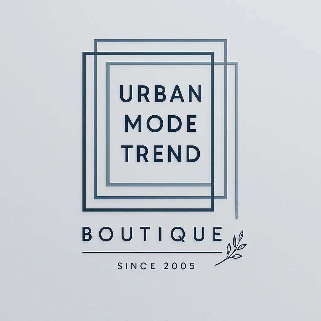 Minimal Fashion Logo template with layered rectangles and botanical detail