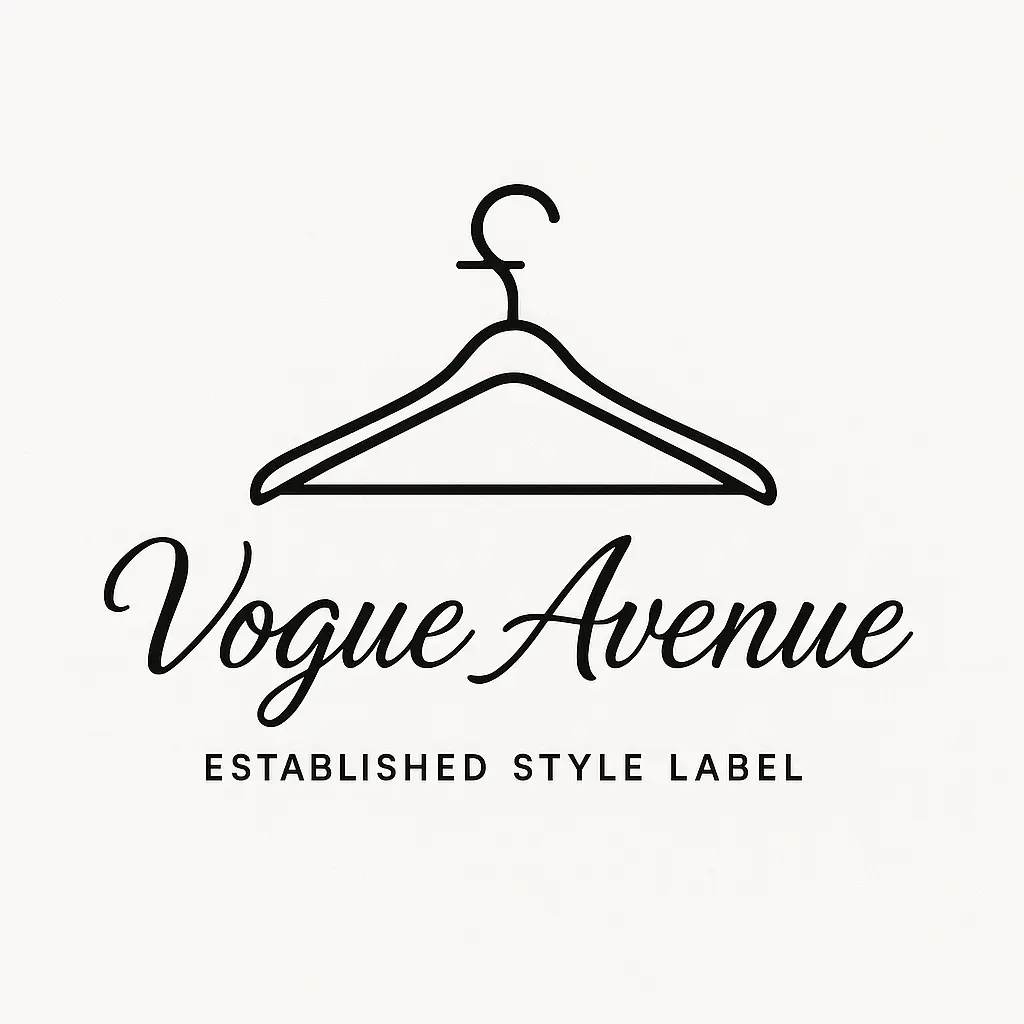 Elegant fashion logo template with hanger icon and script text