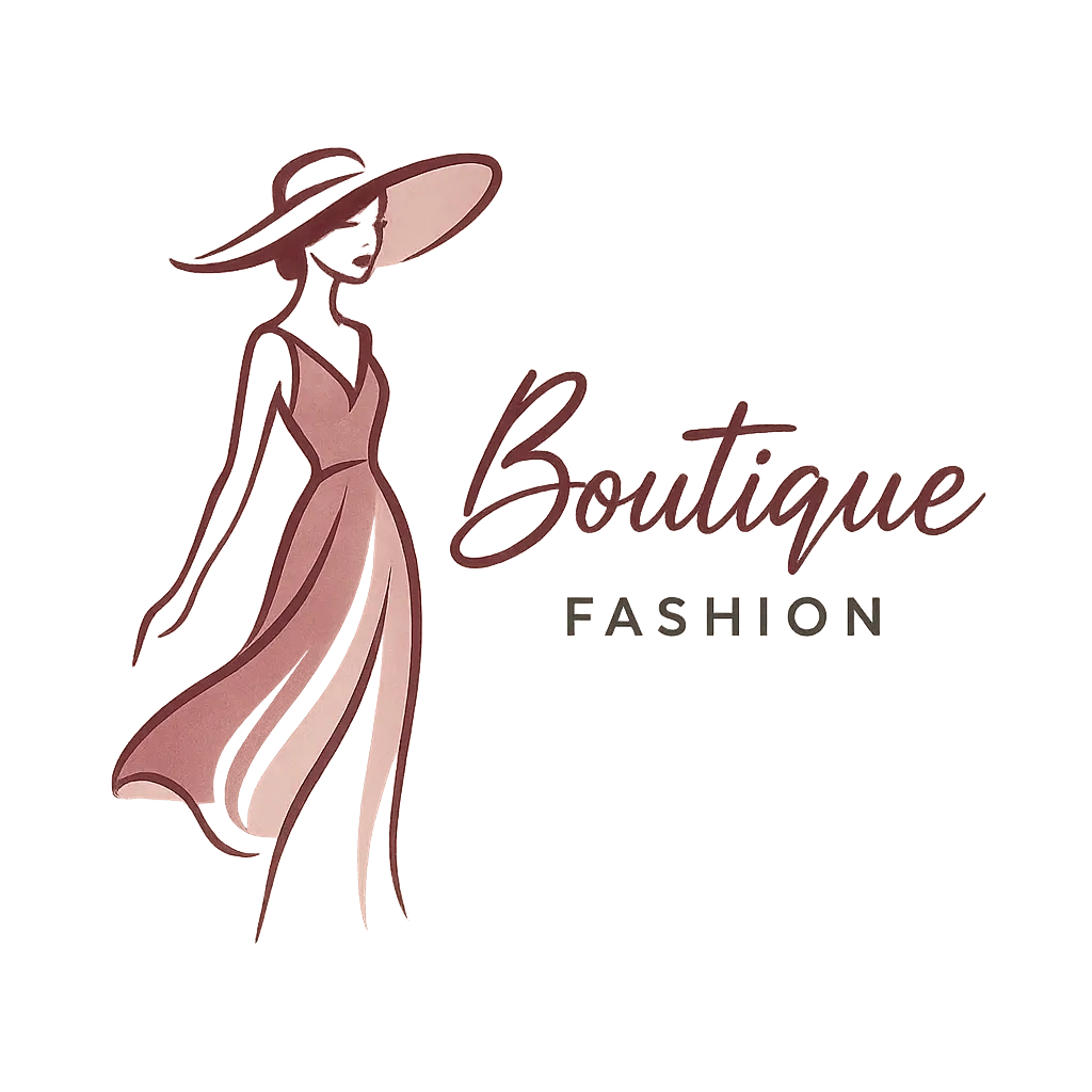 Fashion Logo template with elegant woman sketch and stylish hat