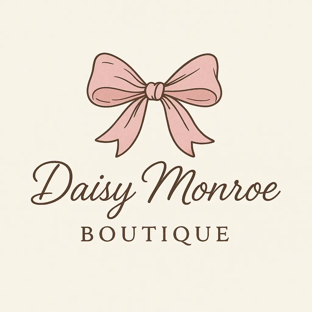 Playful chic Fashion Logo template with pink bow and script text