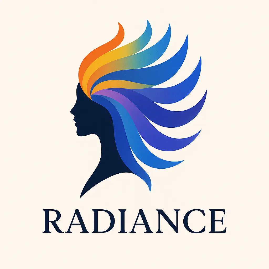 Radiance Fashion Logo template with abstract flowing silhouette